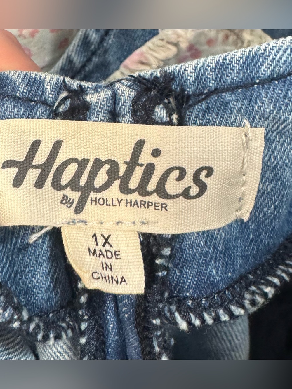 Denim Patchwork Wide-Leg Plus Size Jumpsuit -Haptics - Picture 5 of 5